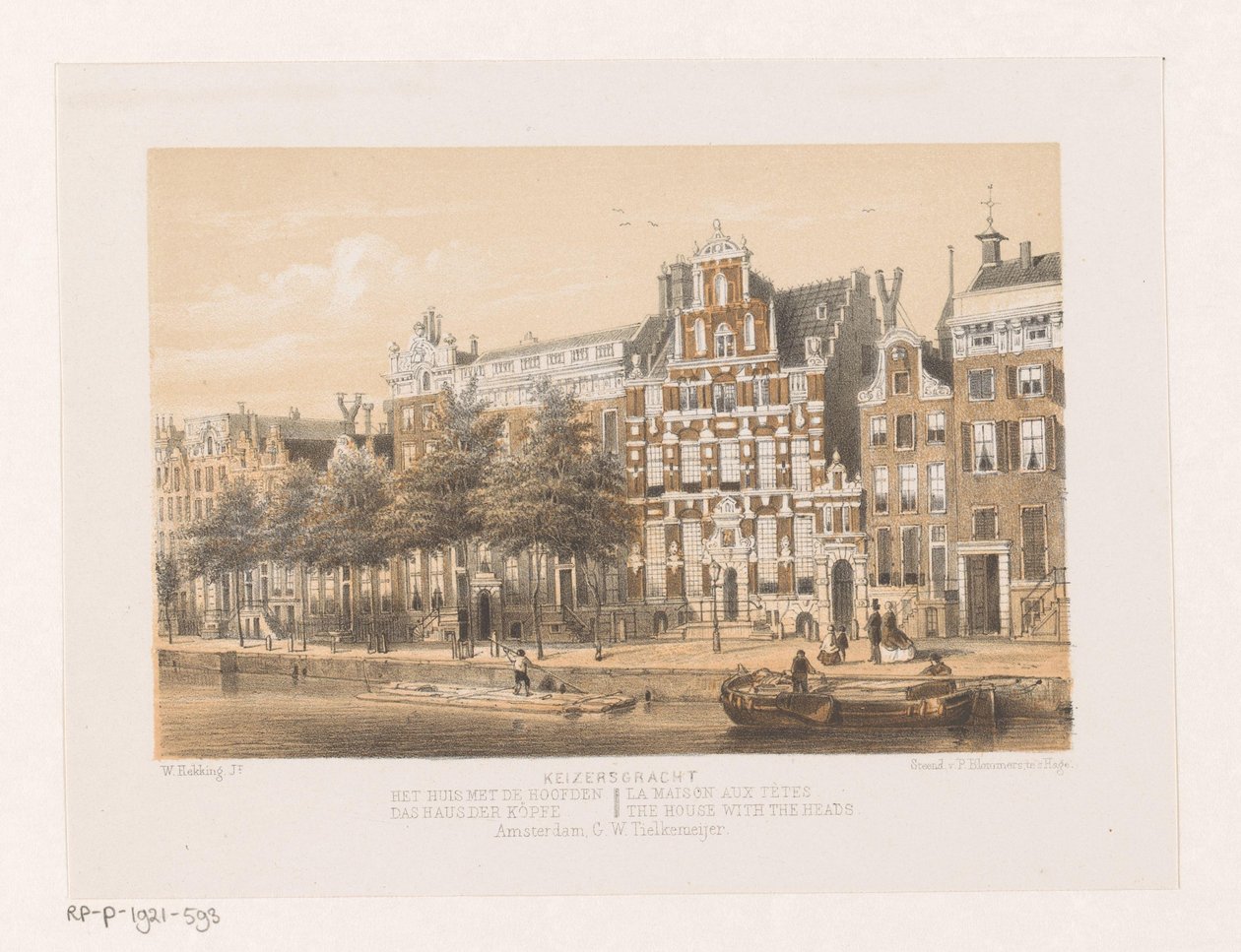 Dom z głowami na Keizersgracht autorstwa Willem Hekking jr.
