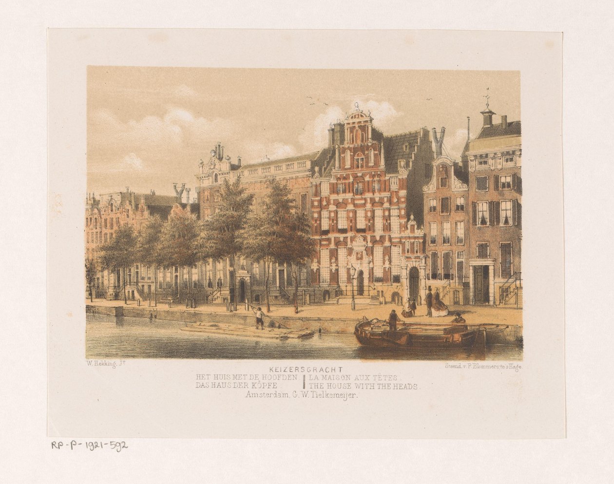 Dom z głowami na Keizersgracht autorstwa Willem Hekking jr.