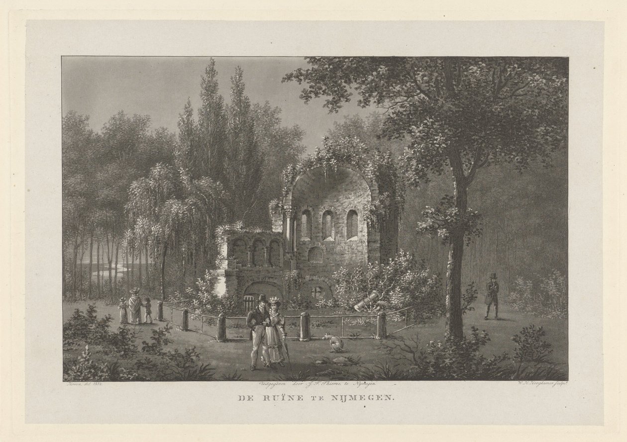 Kaplica św. Marcina (Valkhof) w Nijmegen Ruiny w Nijmegen (tytuł na obiekcie) autorstwa Willem Hendrik Hoogkamer