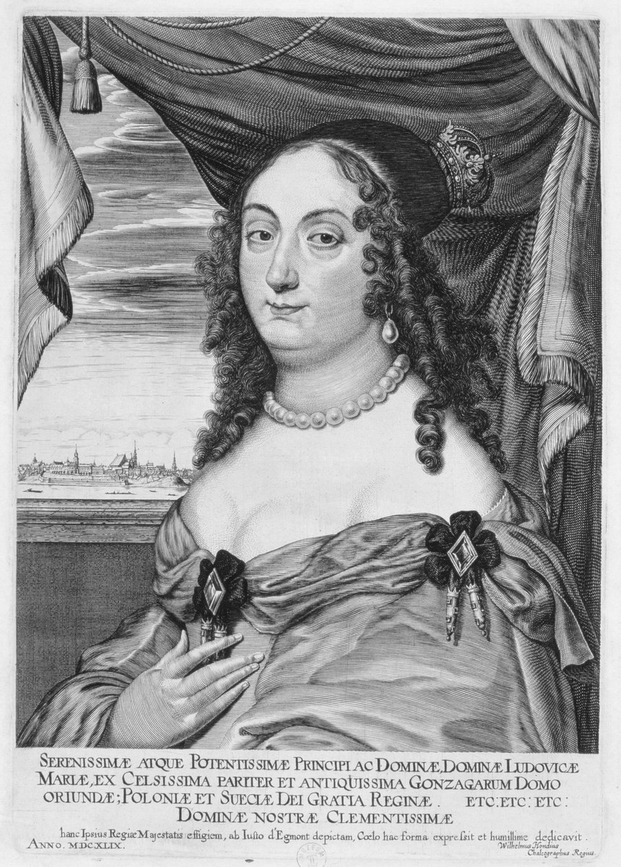 Maria Ludwiga Gonzaga (1611-67) Królowa Polski, 1649 autorstwa Willem Hondius