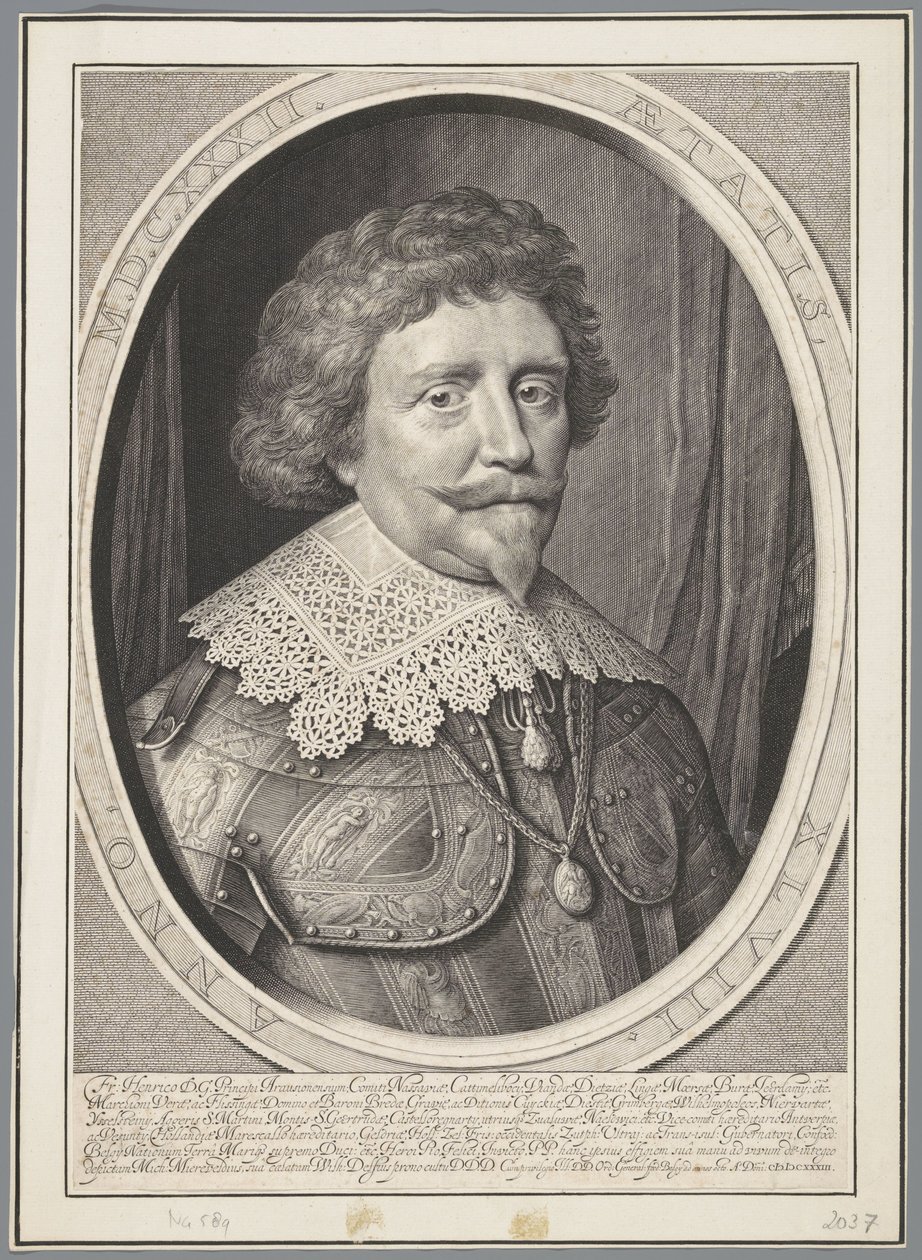 Portret Frederika Hendrika, księcia Orange, w wieku 48 autorstwa Willem Jacobsz Delff