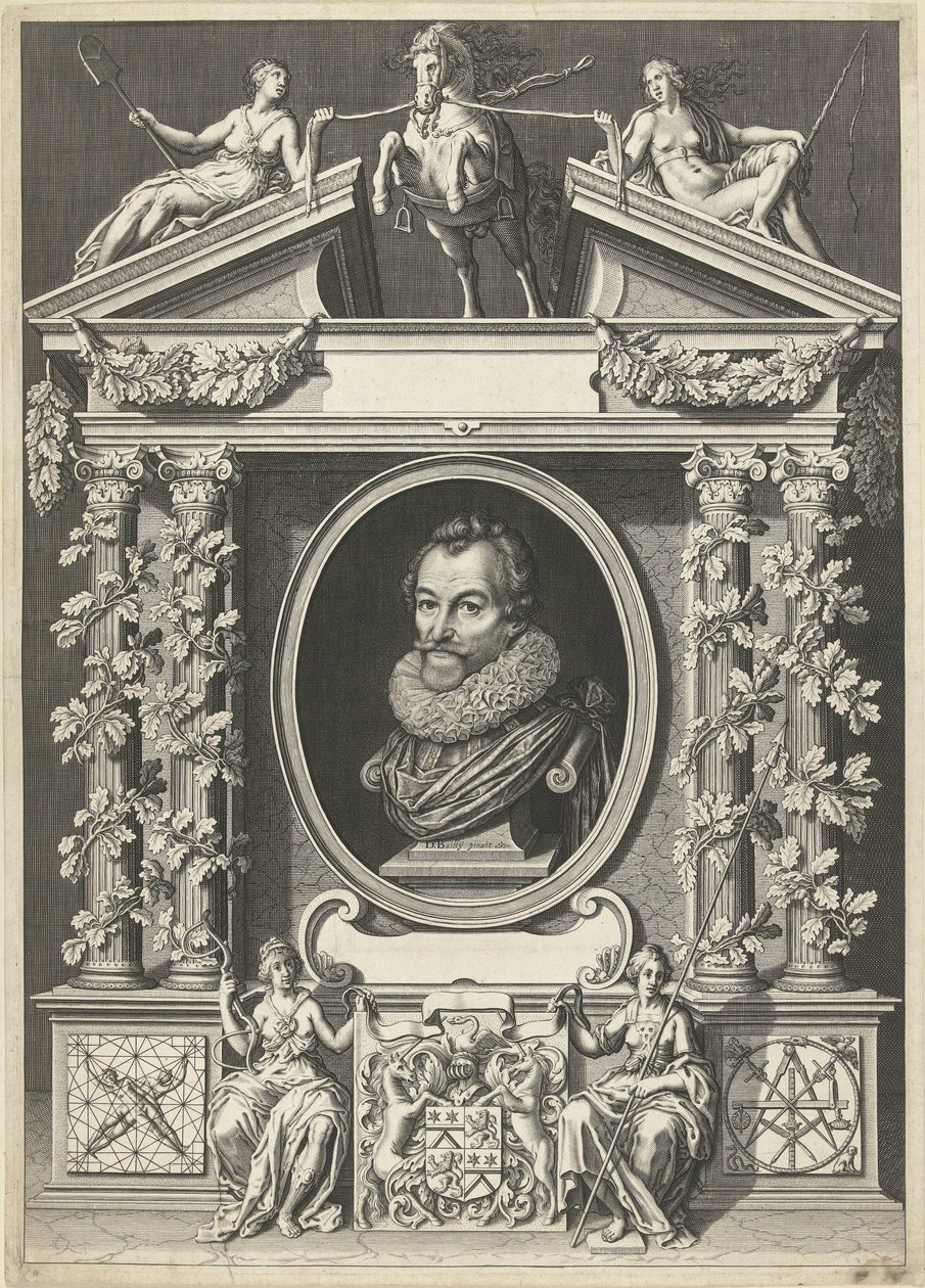 Portret Gerarda Thibaulta w oprawie architektonicznej autorstwa Willem Jacobsz Delff
