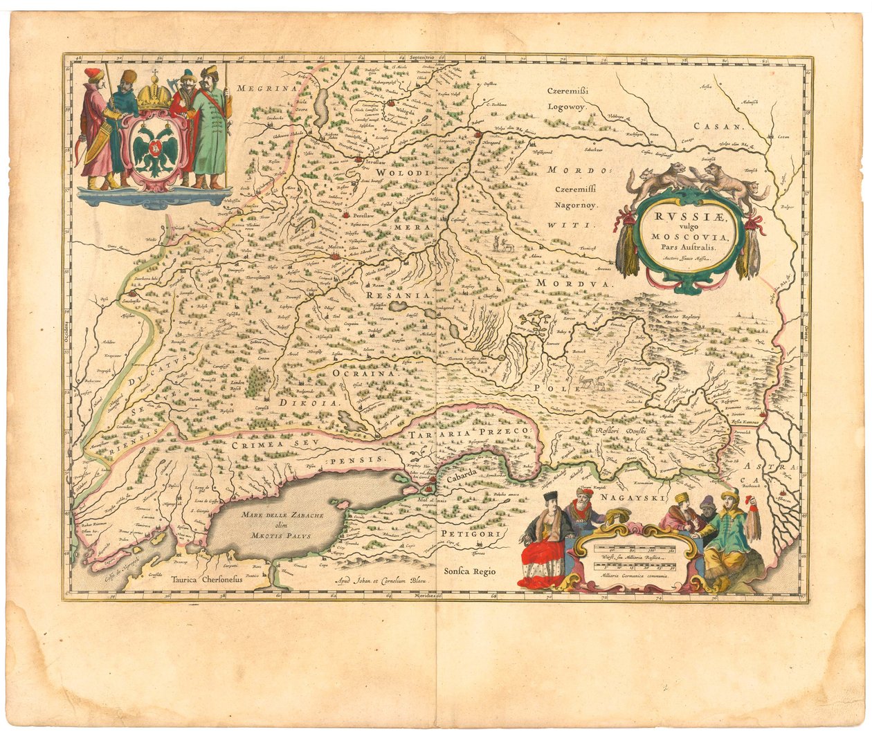 Mapa Rosji Z: Mapa świata.., 1645 autorstwa Willem Janszoon Blaeu