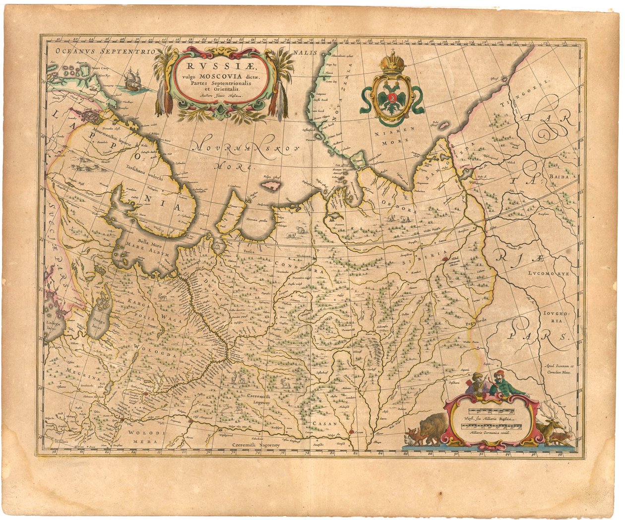 Mapa Rosji Z: Mapa świata.., 1645 autorstwa Willem Janszoon Blaeu