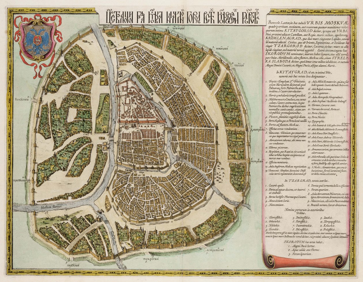 Mapa Kremla moskiewskiego z XVI wieku Castellum Urbis Moskvae, 1662 autorstwa Willem Janszoon Blaeu