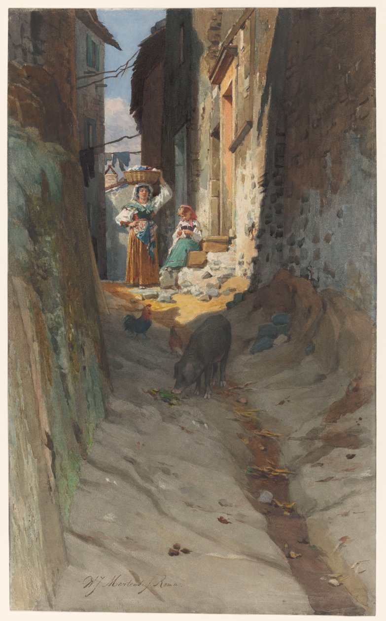 Widok małej ulicy w Rocca di Papa autorstwa Willem Johann Martens