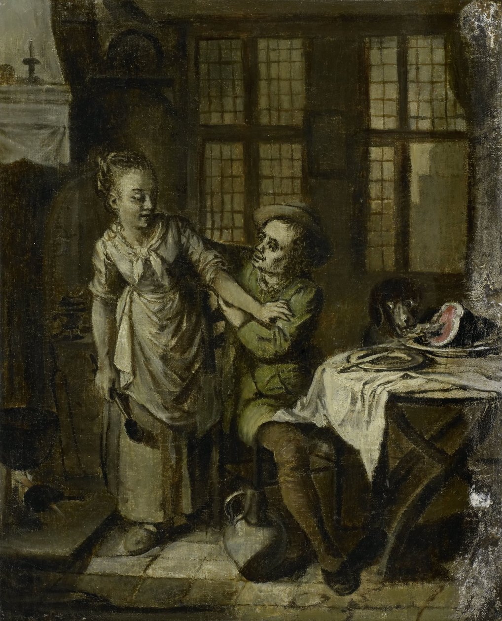 Szarmancka scena we wnętrzu kuchni autorstwa Willem Joseph Laquy