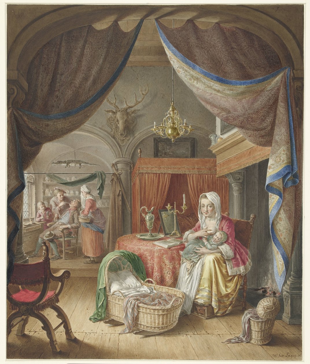 Matka z dzieckiem przy piersi autorstwa Willem Joseph Laquy