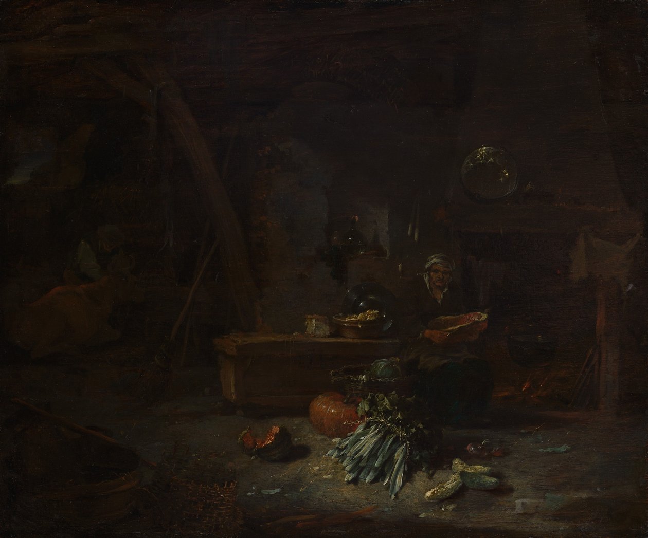 Wnętrze kuchni, ca. 1642-44. autorstwa Willem Kalf