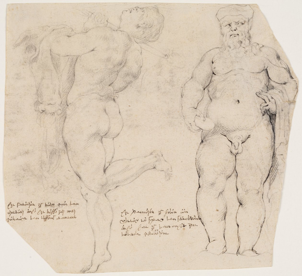 Tańczący satyr i stojący Silenus autorstwa Willem Panneels