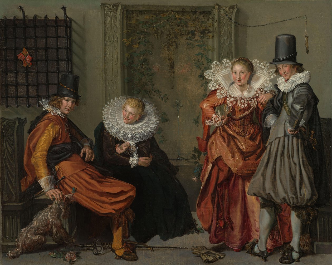 Eleganckie zaloty par Eleganckie Pary na Tarasie autorstwa Willem Pietersz Buytewech