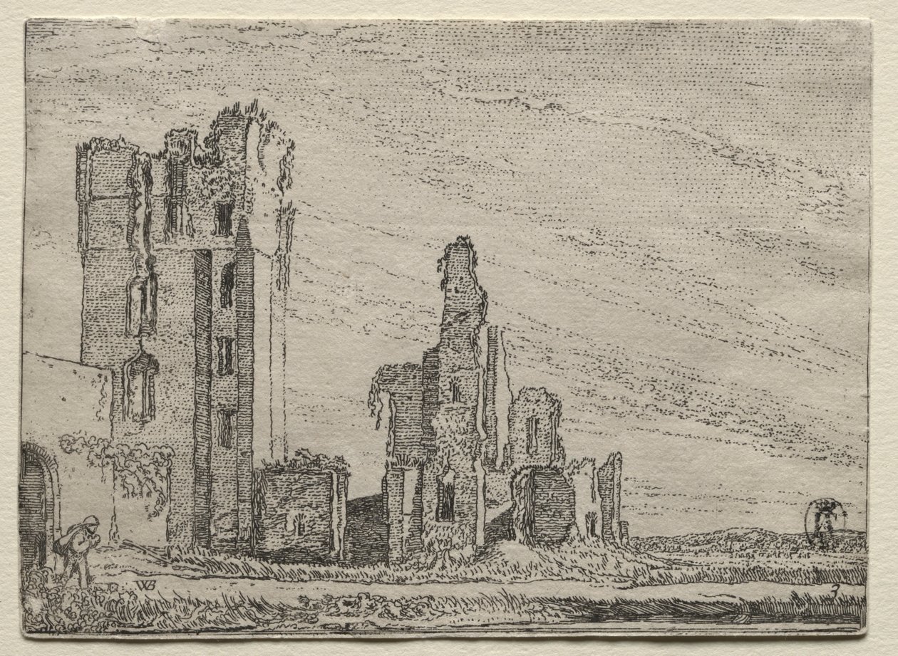 Ruiny zamku Huys Te Kleef koło Haarlemu, ok. 1930 r. 1616. autorstwa Willem Pietersz Buytewech