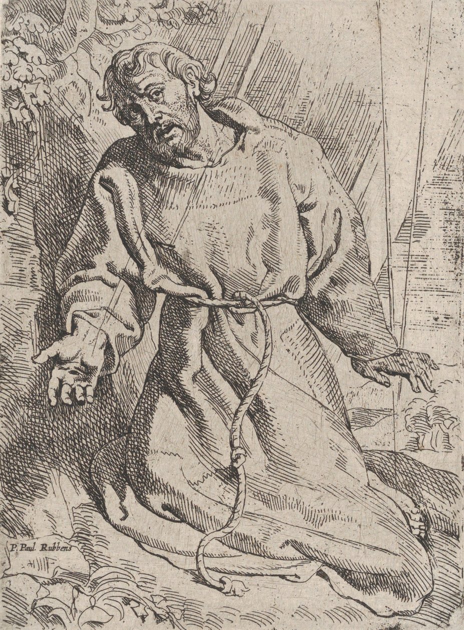 Stygmaty św. Franciszka, ca. 1613-14. autorstwa Willem Pietersz. Buytewech
