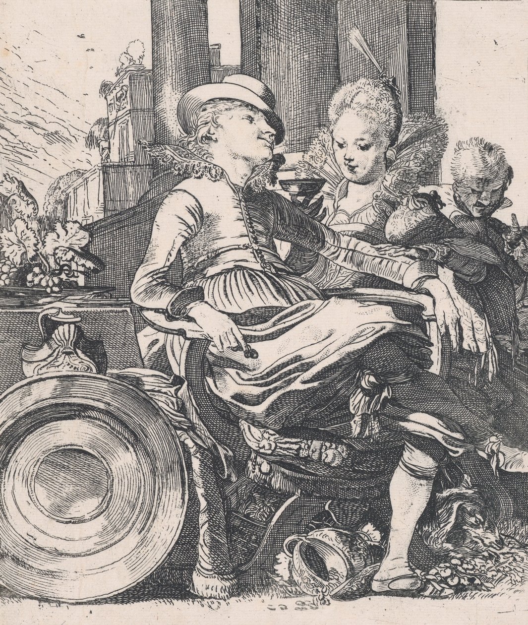 Zakochana para: Lucelle i Ascagnes, 1616. autorstwa Willem Pietersz. Buytewech