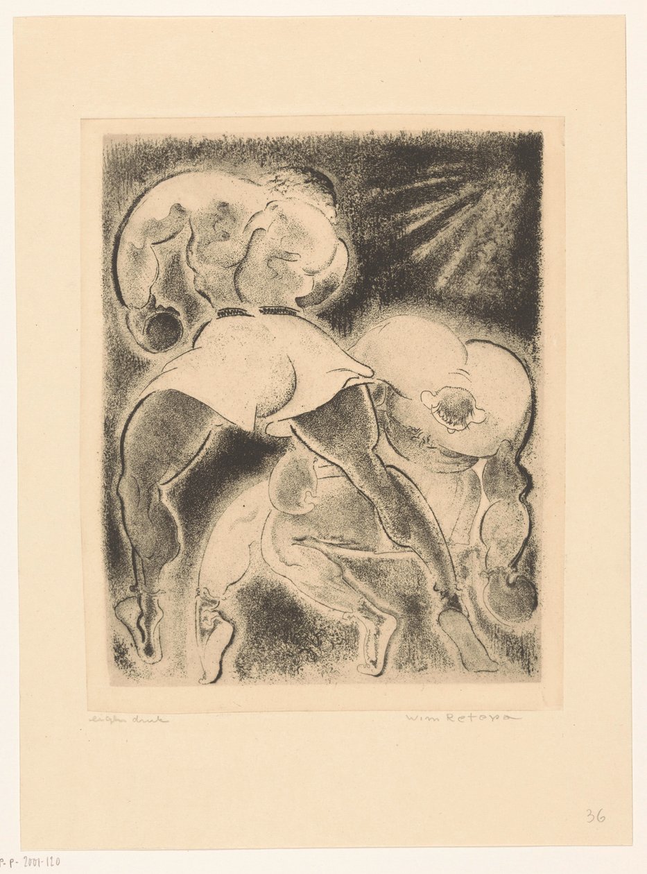 Dwóch bokserów autorstwa Willem Retera (signed by artist)