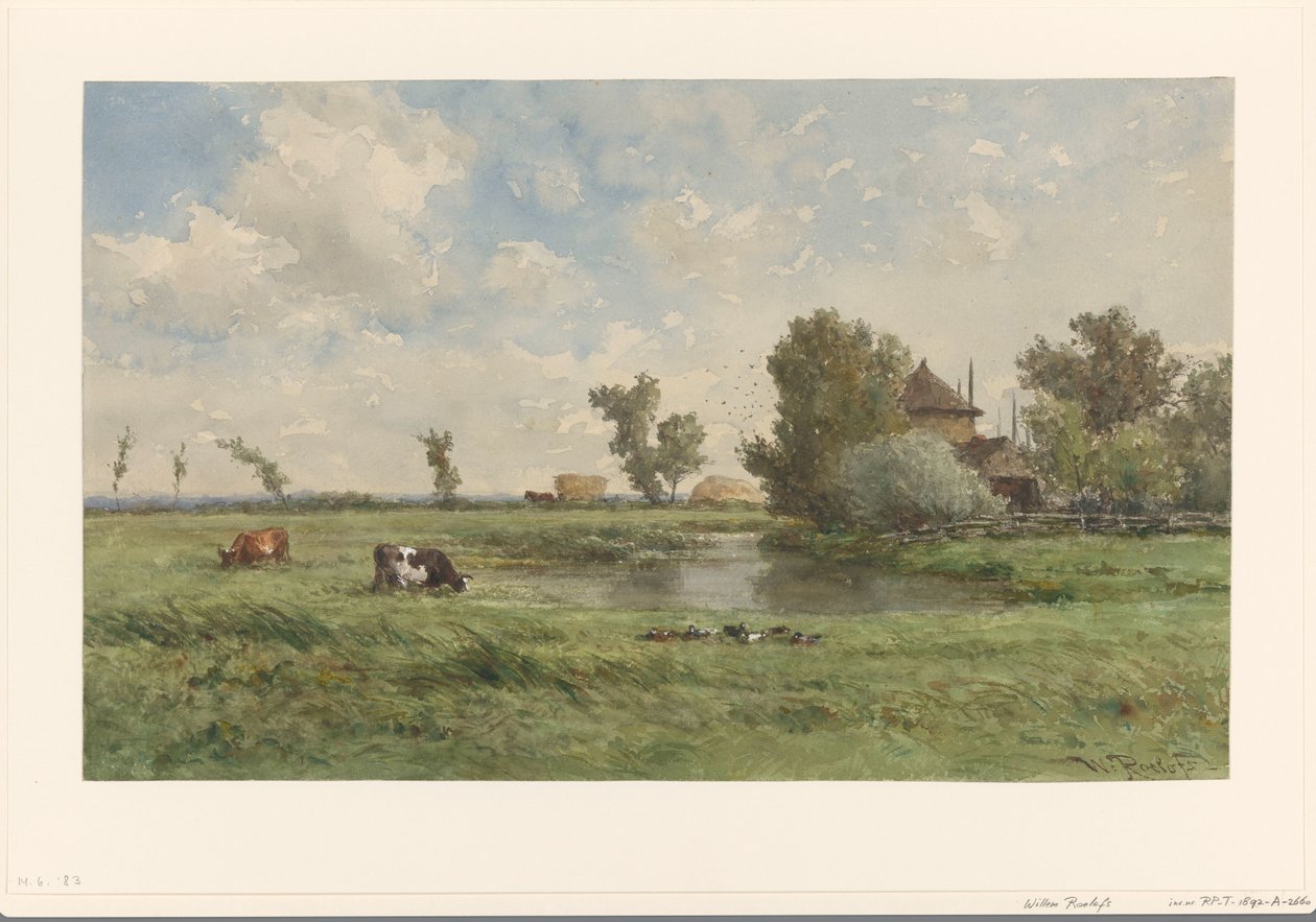 Pastwisko z krowami autorstwa Willem Roelofs (I)