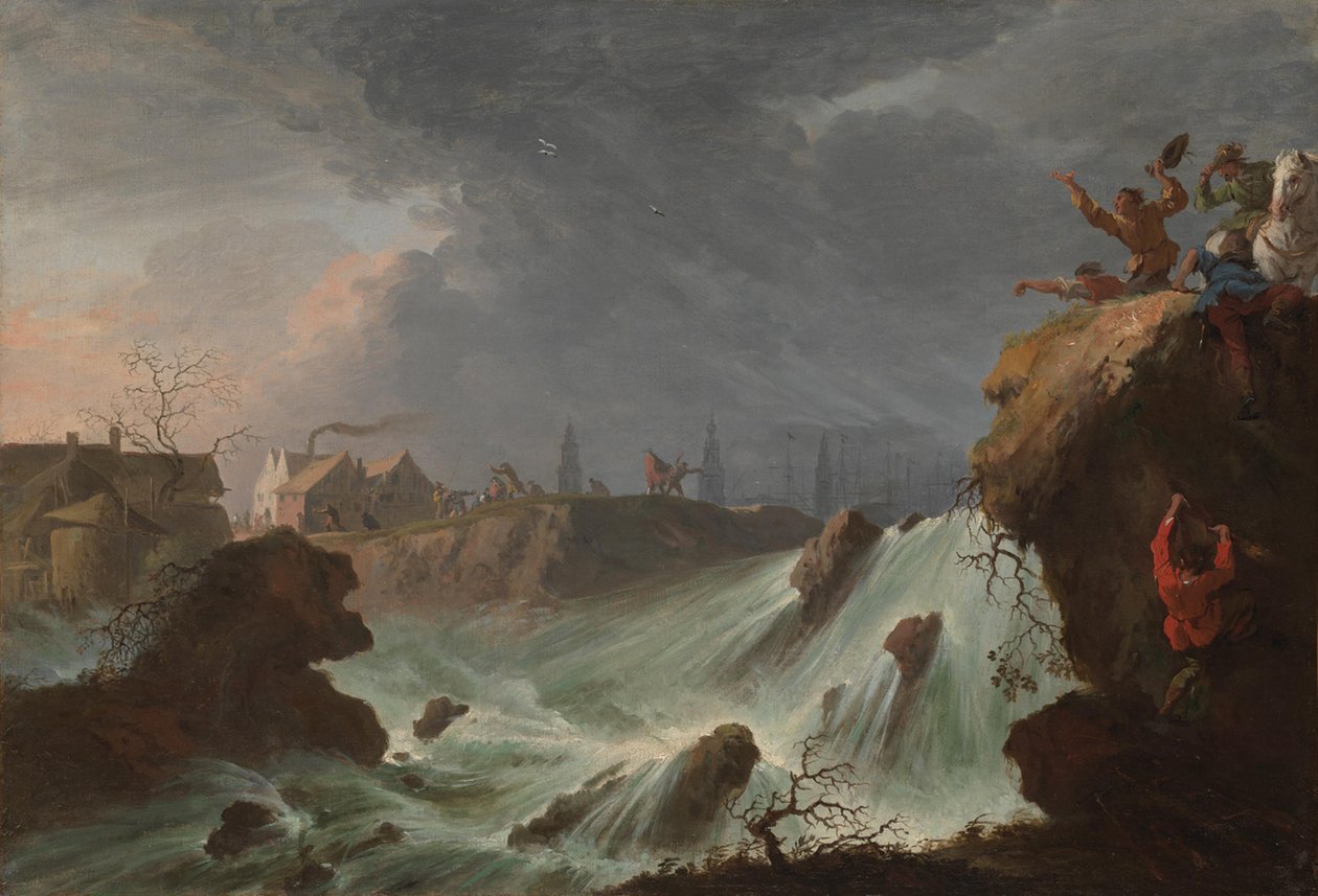 Przerwanie grobli Sint Antoniesdijk koło Houtewael w 1651 roku autorstwa Willem Schellinks