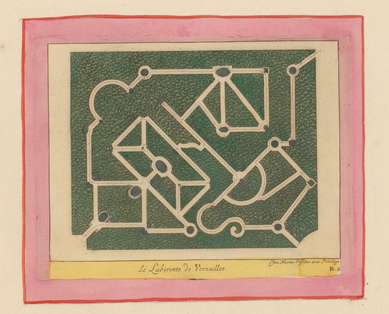 Grundriss des Labyrinths von Versailles autorstwa Willem Swidde