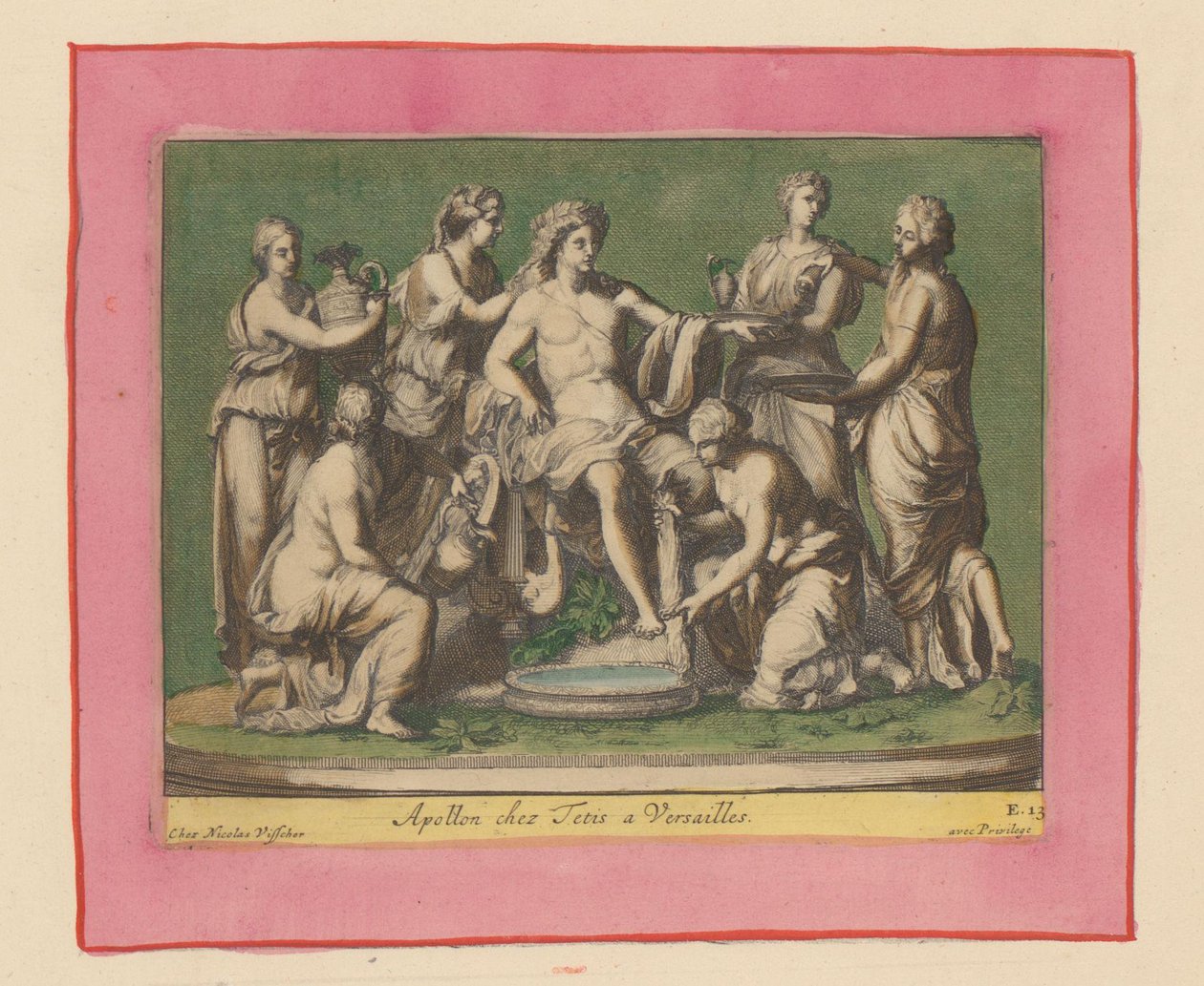 Statue von Apollo, gepflegt von Nymphen autorstwa Willem Swidde