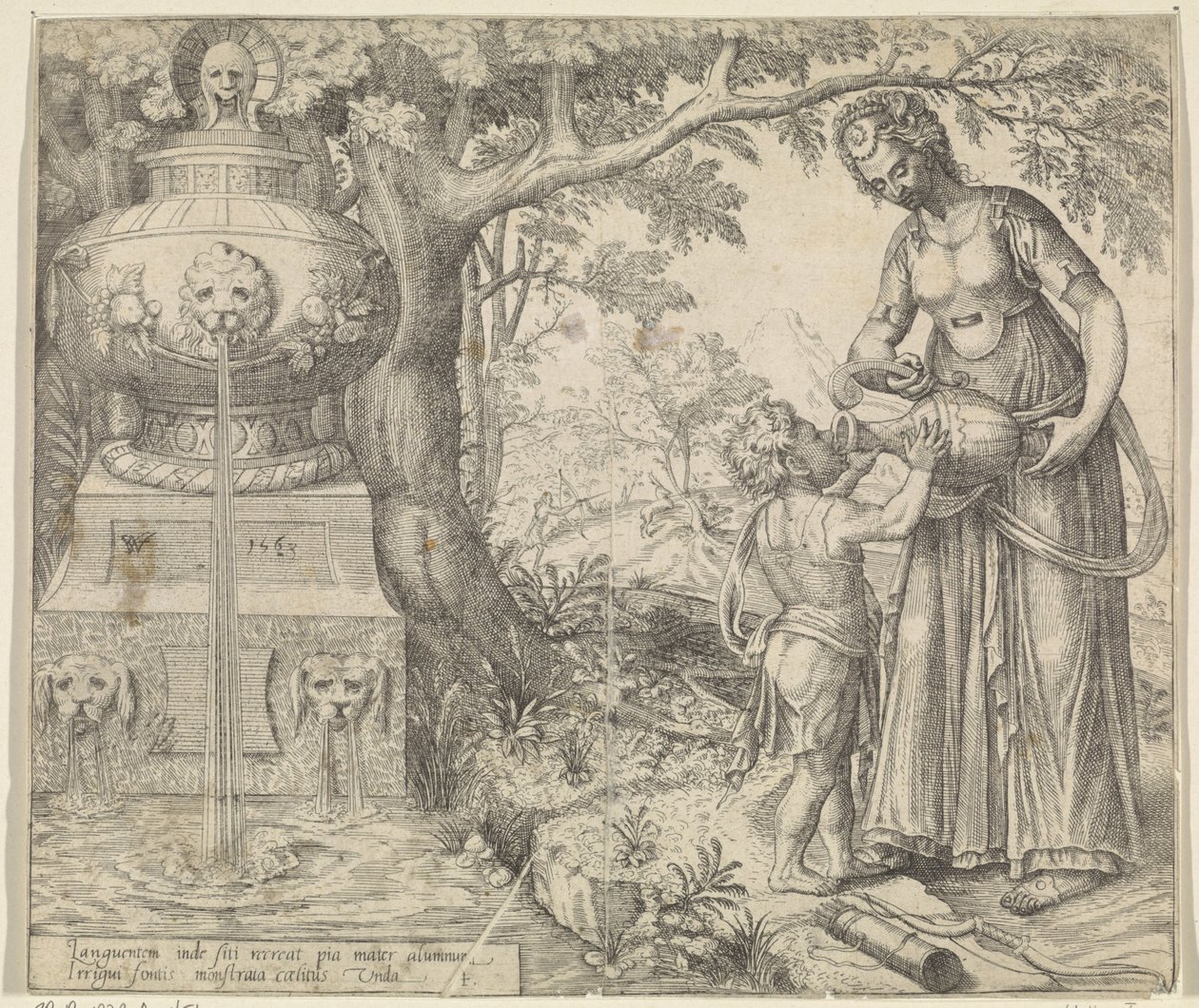 Hagar daje do picia Ismaela Historia Hagar i Ismaela (tytuł serii) autorstwa Willem Thibaut
