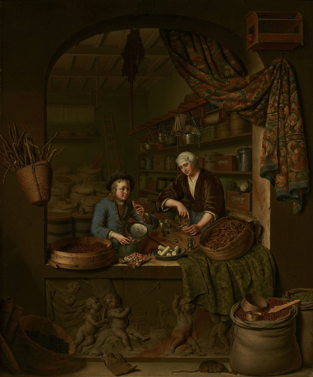 Sklep spożywczy autorstwa Willem Van Mieris