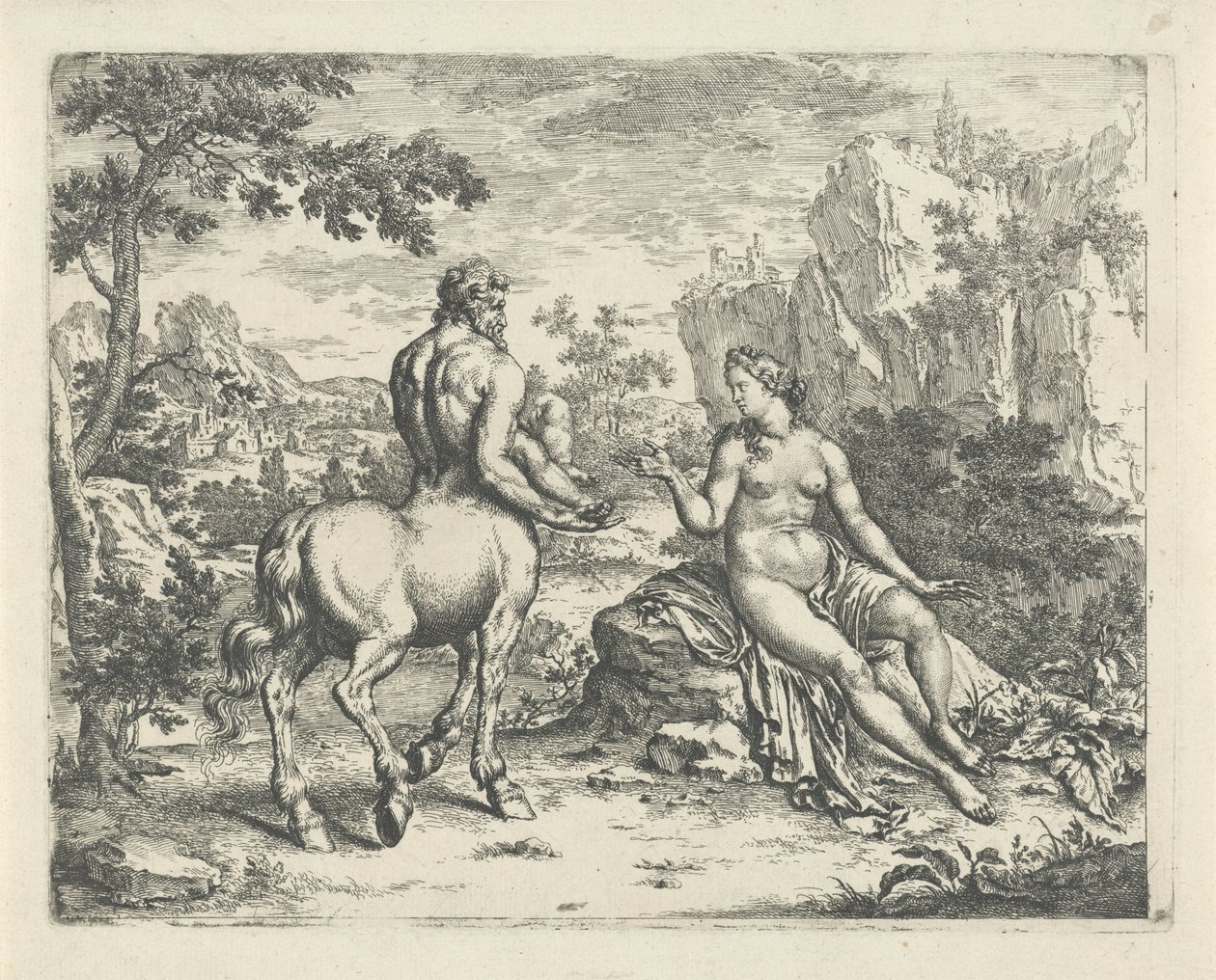 Ocyrhoe przepowiada los Chirona i Asklepiosa autorstwa Willem Van Mieris