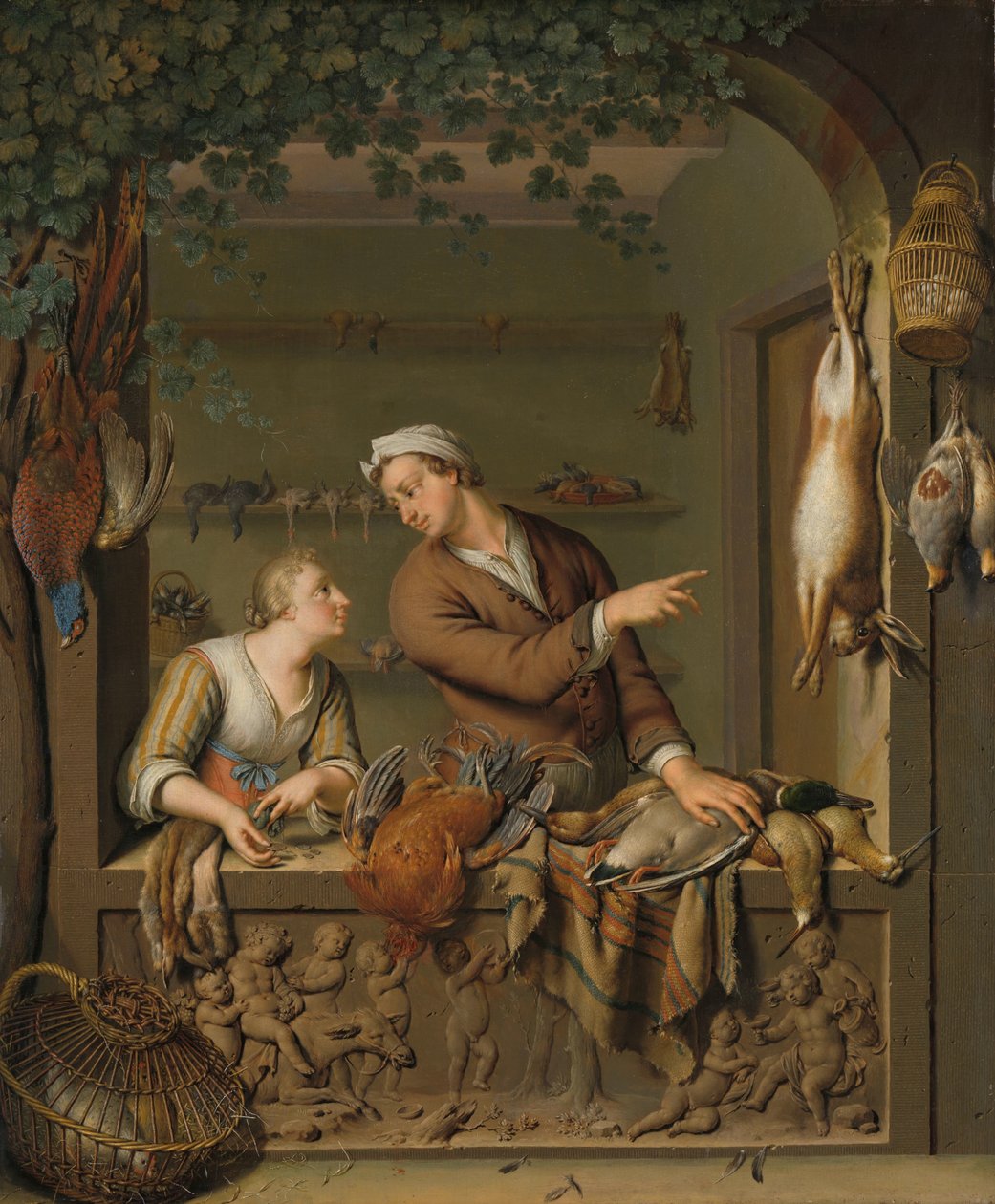 Sprzedawca drobiu De poelier autorstwa Willem Van Mieris