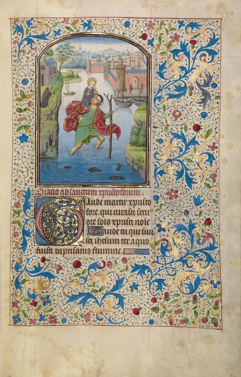 Heiliger Christophorus trägt das Christuskind autorstwa Willem Vrelant