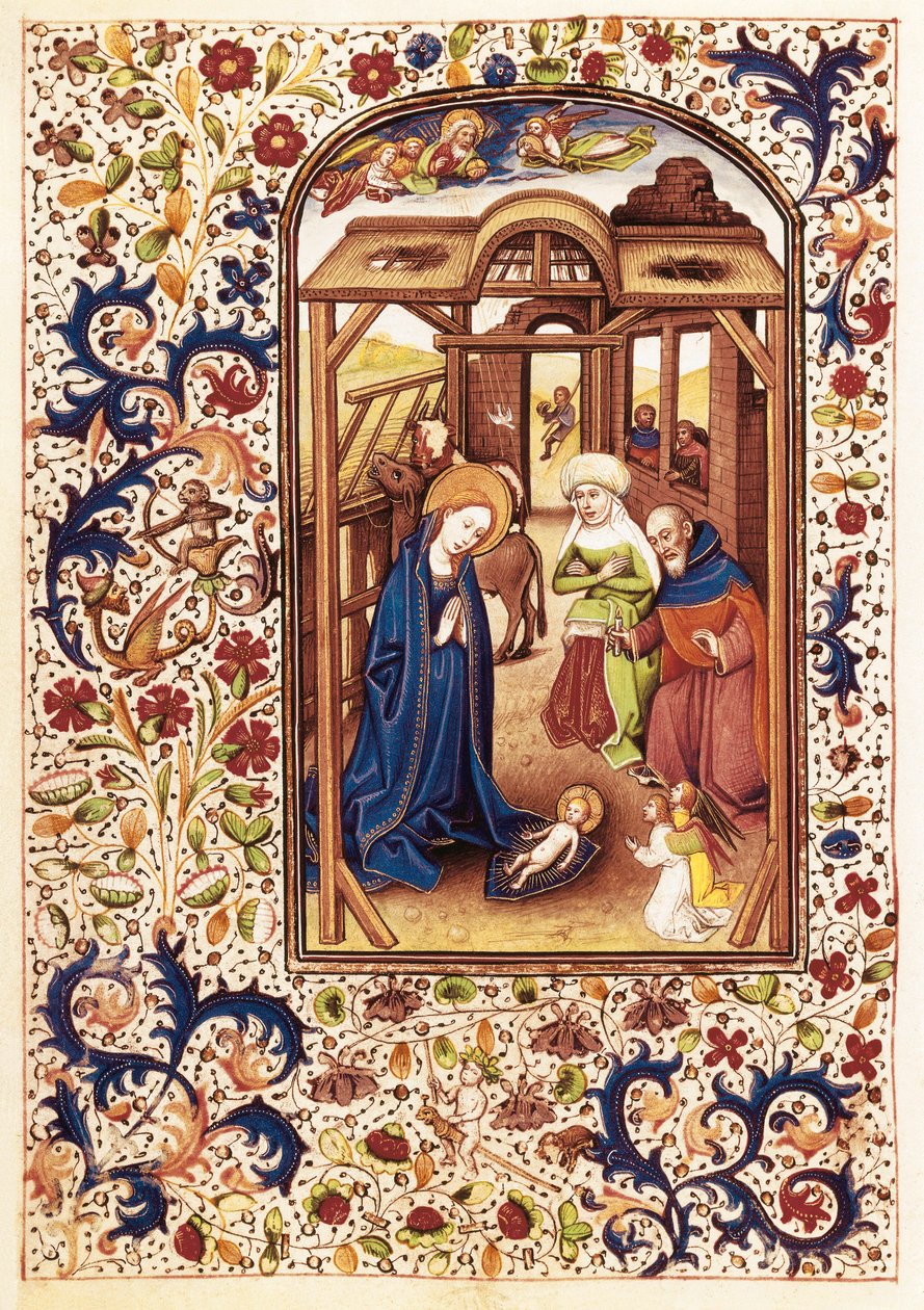 Scena Narodzenia z „Księgi Godzin Leonora de la Vegi” autorstwa Willem Vrelant