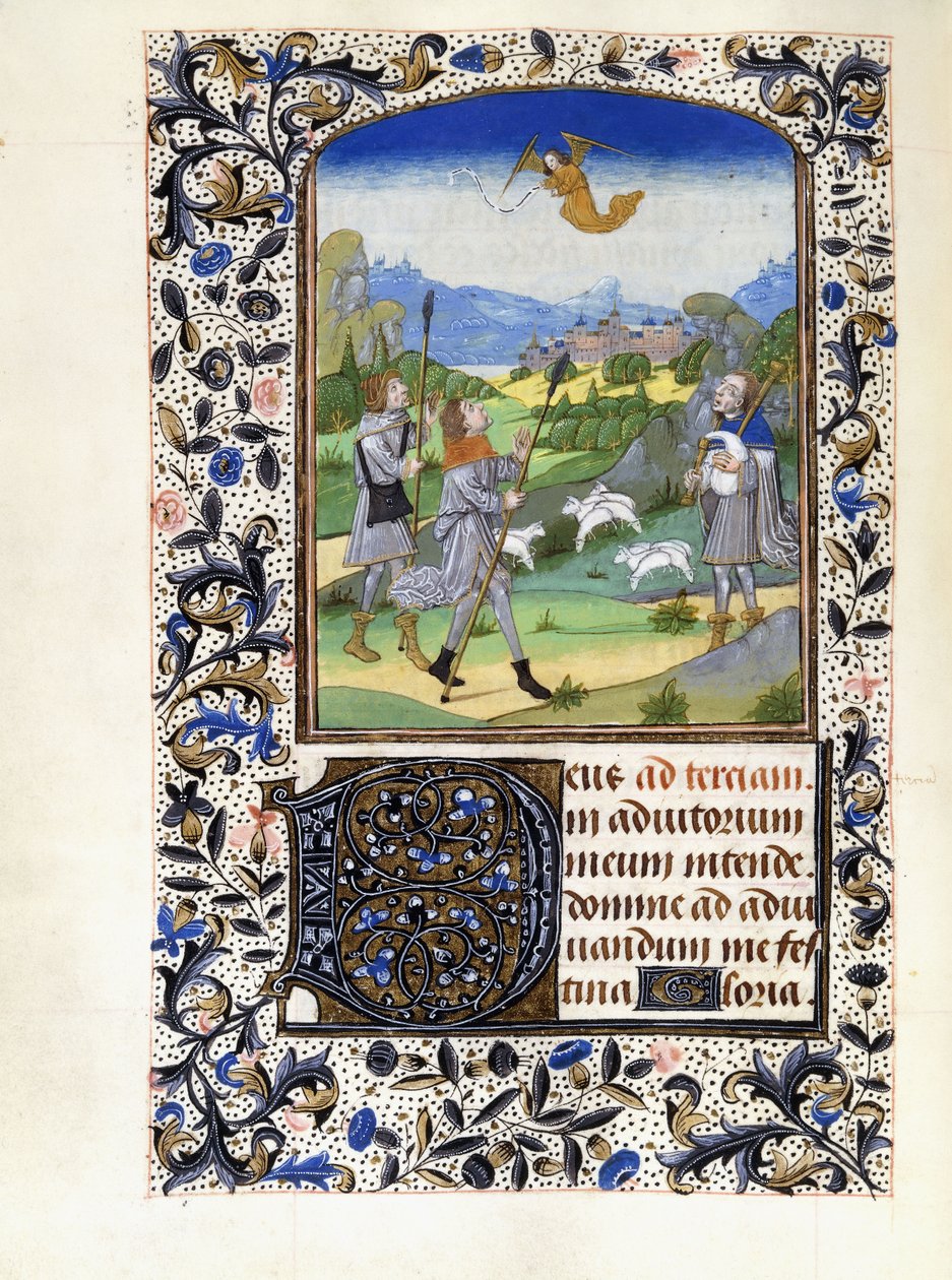 Zwiastowanie pasterzy, ok. 1480 autorstwa Willem Vrelant