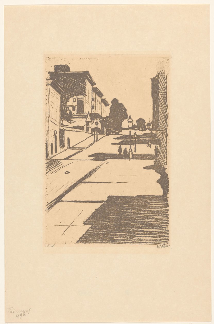 Widok na Maison Street i hotel Fairmont w San Francisco Fairmont (tytuł na obiekcie) autorstwa Willem Witsen (signed by artist)