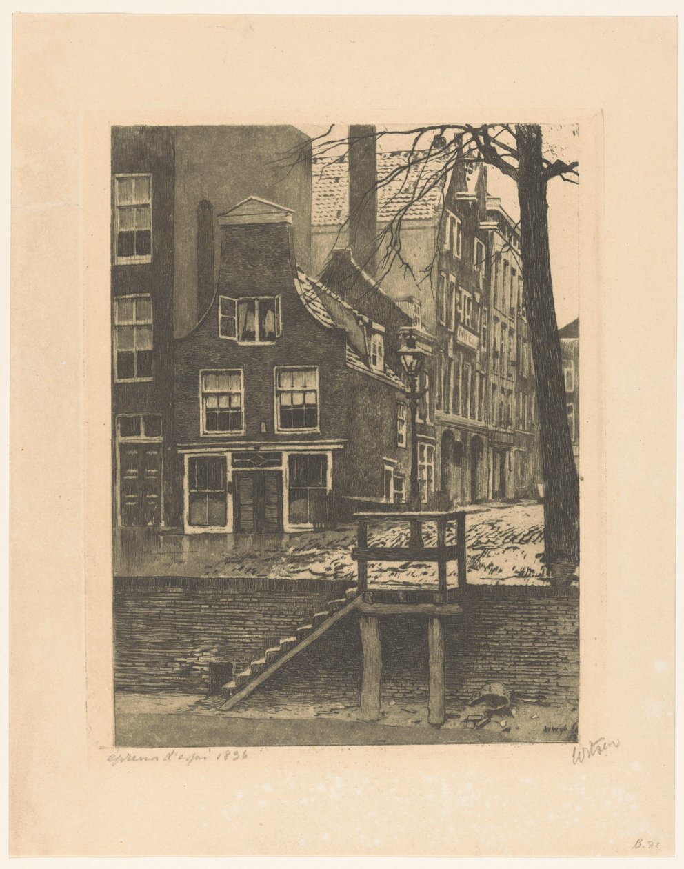 Widok na Bierhaven i Oranjestraat w Rotterdamie autorstwa Willem Witsen (signed by artist)