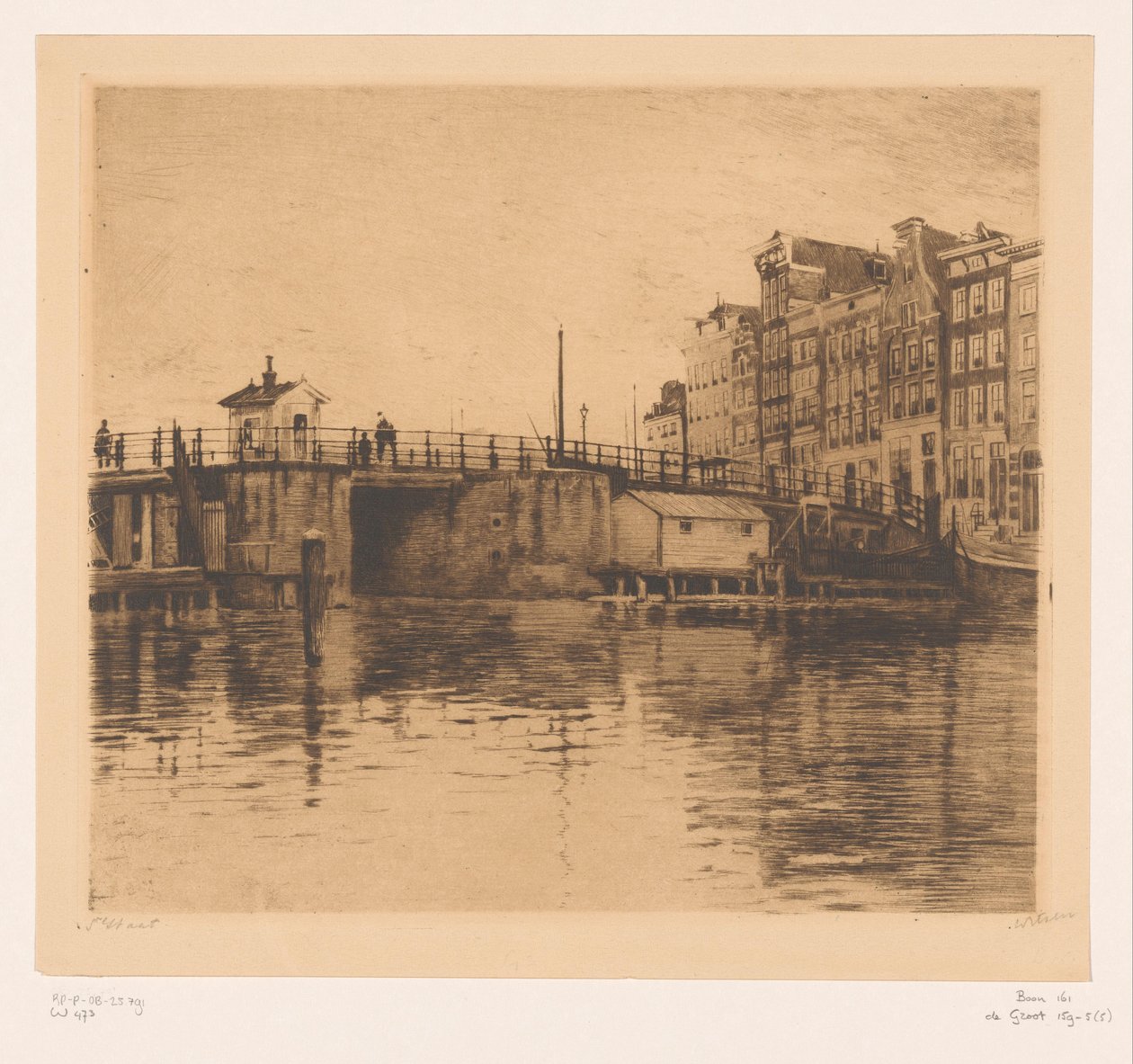 Widok na Kraansluis w Amsterdamie autorstwa Willem Witsen (signed by artist)
