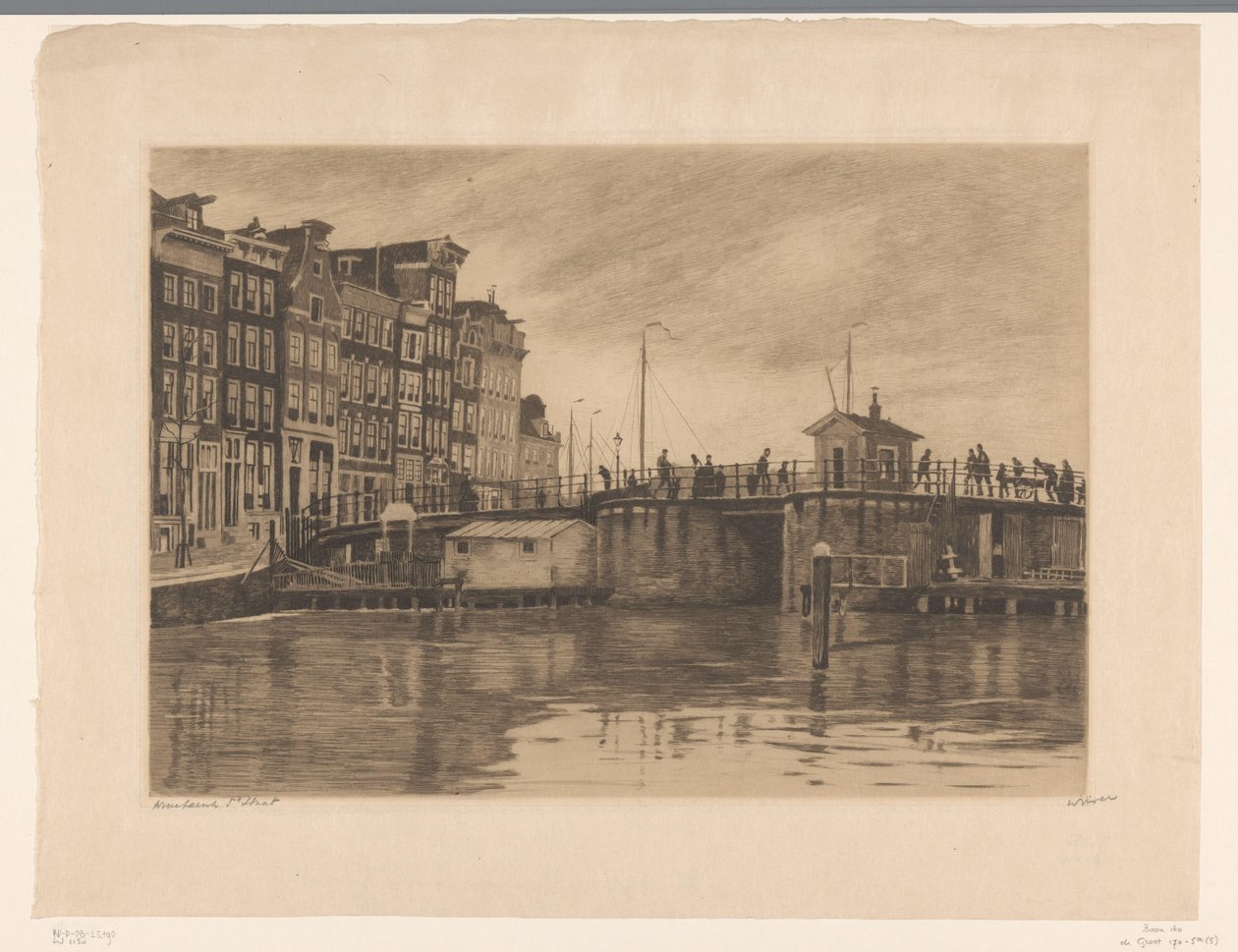 Widok na Kraansluis w Amsterdamie autorstwa Willem Witsen (signed by artist)