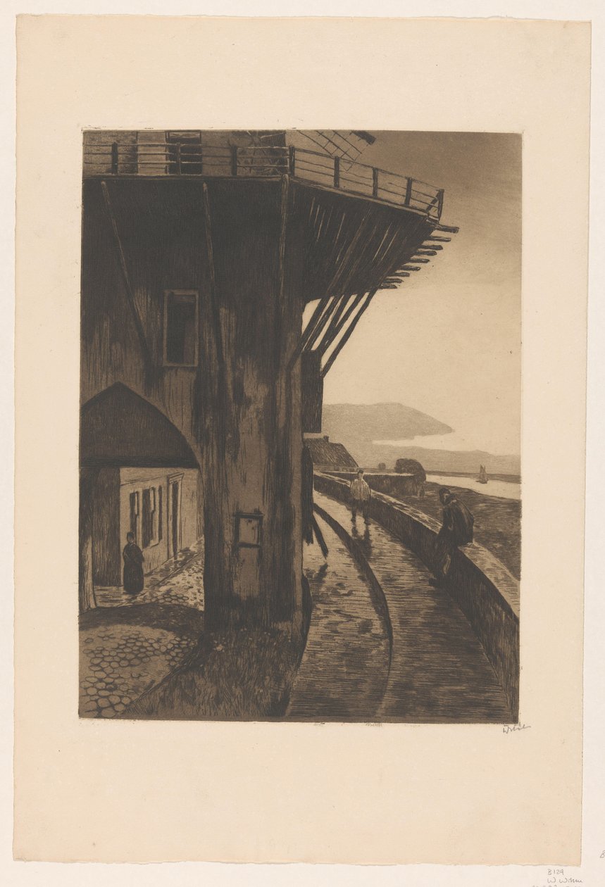 Widok na Molenpoort w Wijk bij Duurstede autorstwa Willem Witsen (signed by artist)