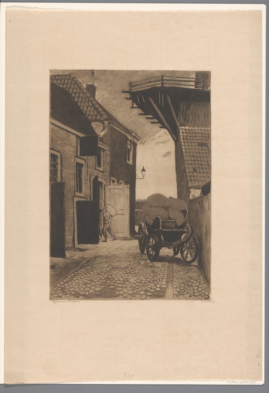 Widok na Molensteeg w Wijk bij Duurstede autorstwa Willem Witsen (signed by artist)
