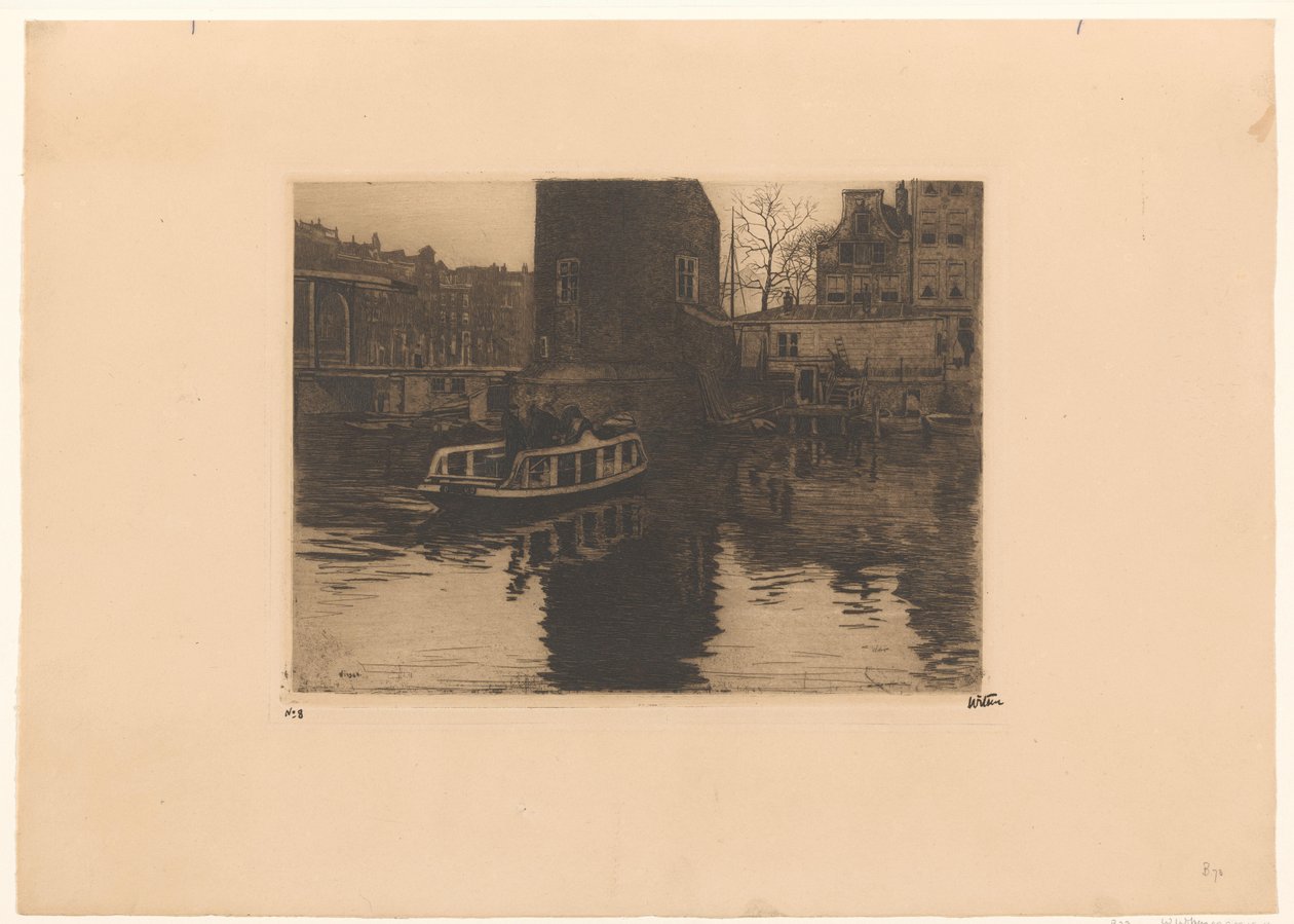 Widok przejęcia w Montelbaanstoren w Amsterdamie autorstwa Willem Witsen (signed by artist)