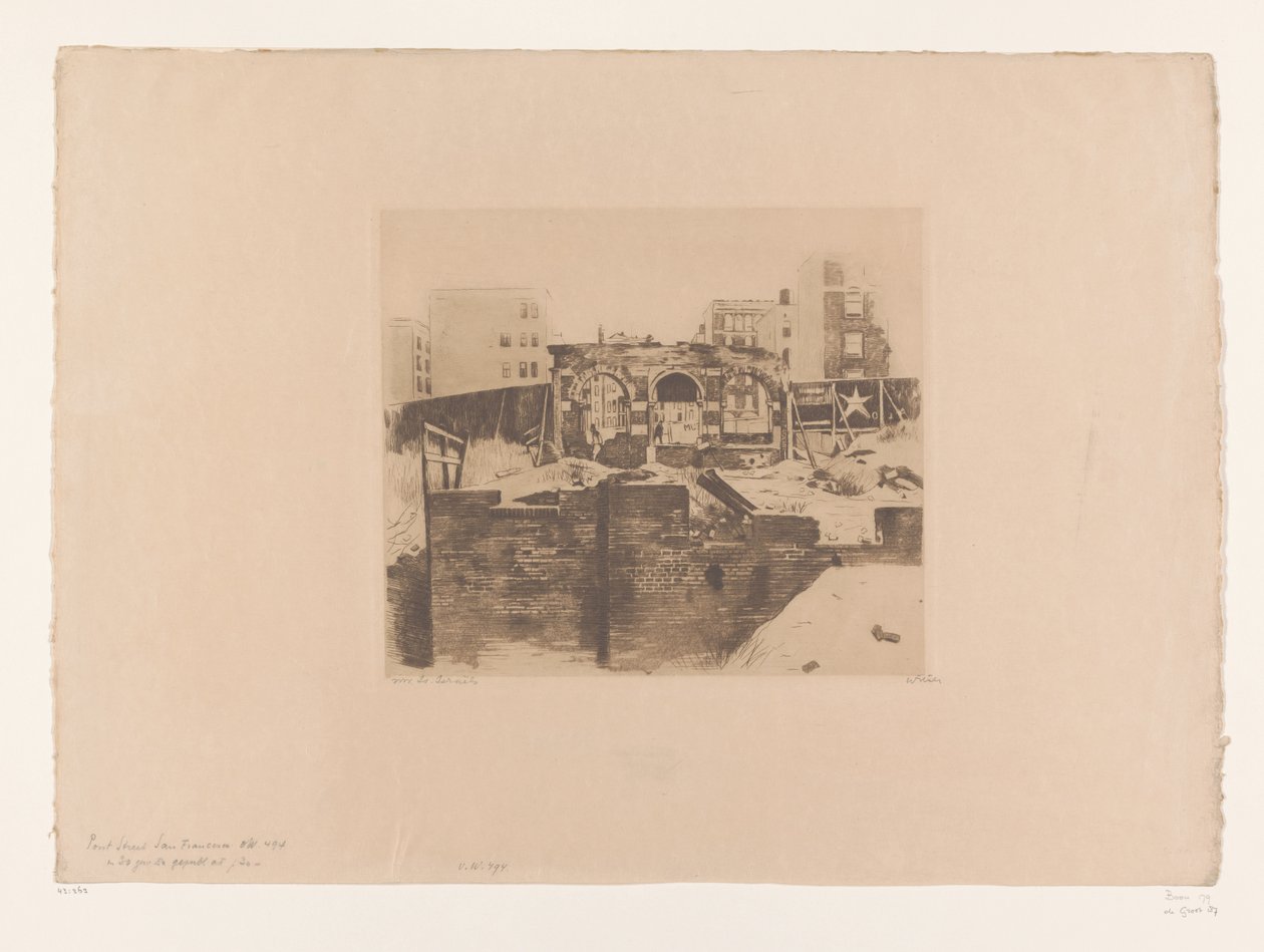 Widok ruin na Post Street w San Francisco Pont Street, San Francisco (tytuł oryginalny) autorstwa Willem Witsen (signed by artist)