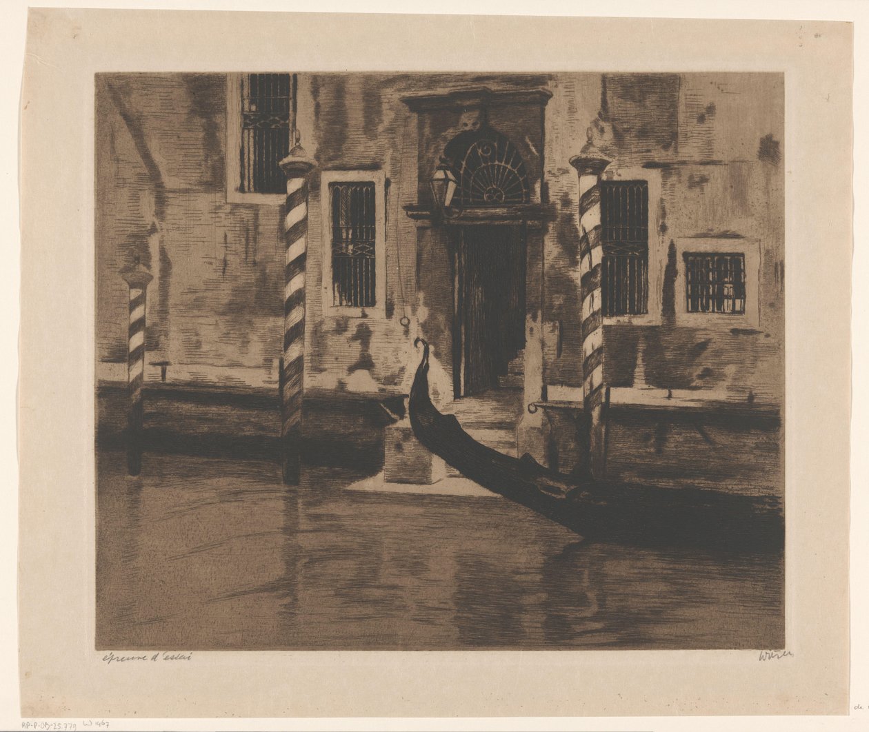 Gondola na Canale Grande w Wenecji Dom Patrycjusza w Wenecji (tytuł na obiekcie) autorstwa Willem Witsen (signed by artist)
