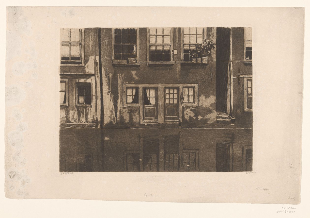 Domy na Oudezijds Achterburgwal w Amsterdamie autorstwa Willem Witsen (signed by artist)