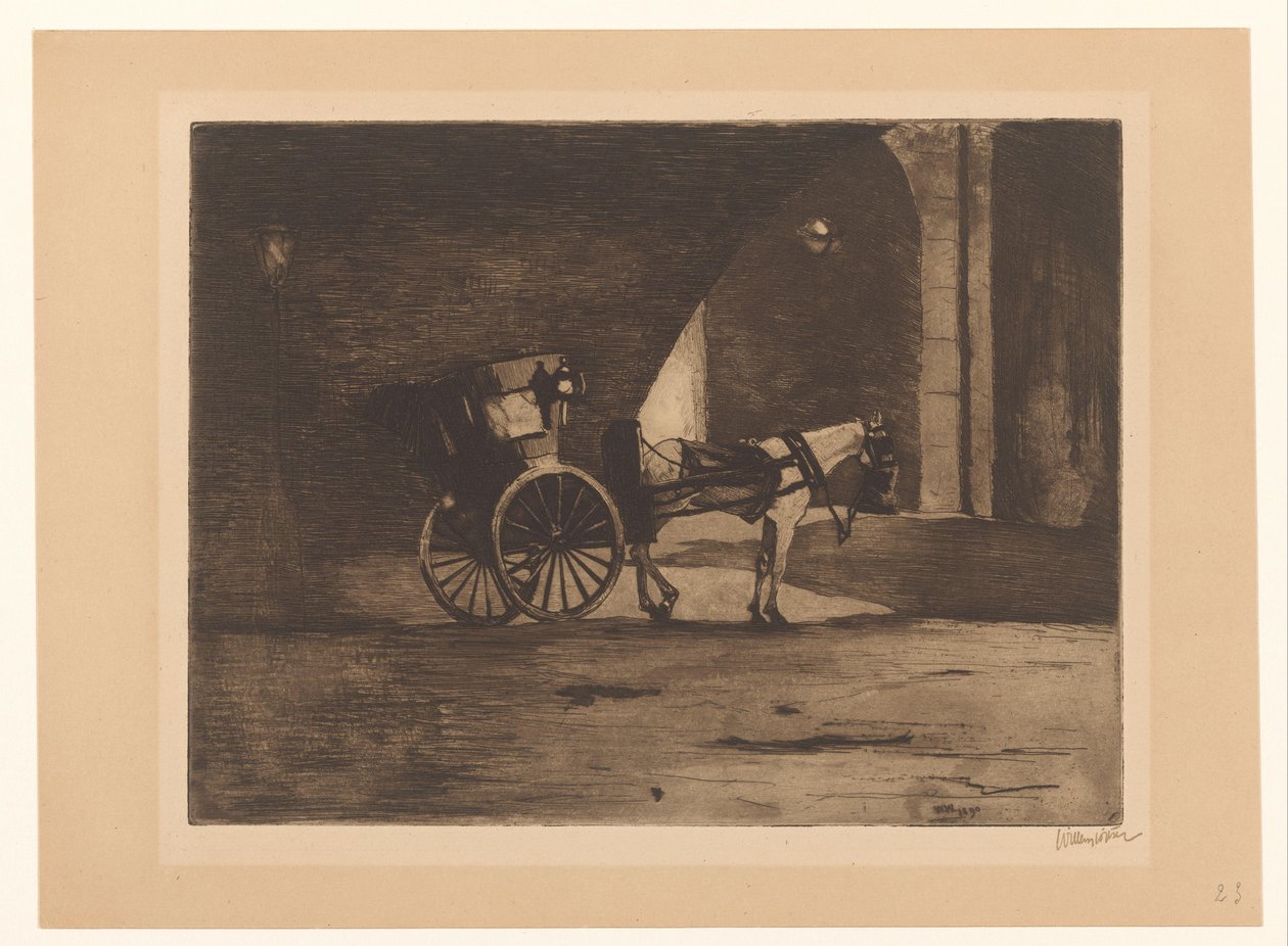 Przewóz pod mostem Waterloo w Londynie autorstwa Willem Witsen (signed by artist)