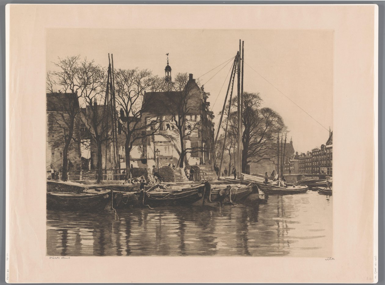 Rozbiórka budynku, w którym spotykają się Binnenkant i Prins Hendrikkade Wewnątrz z awarią autorstwa Willem Witsen (signed by artist)