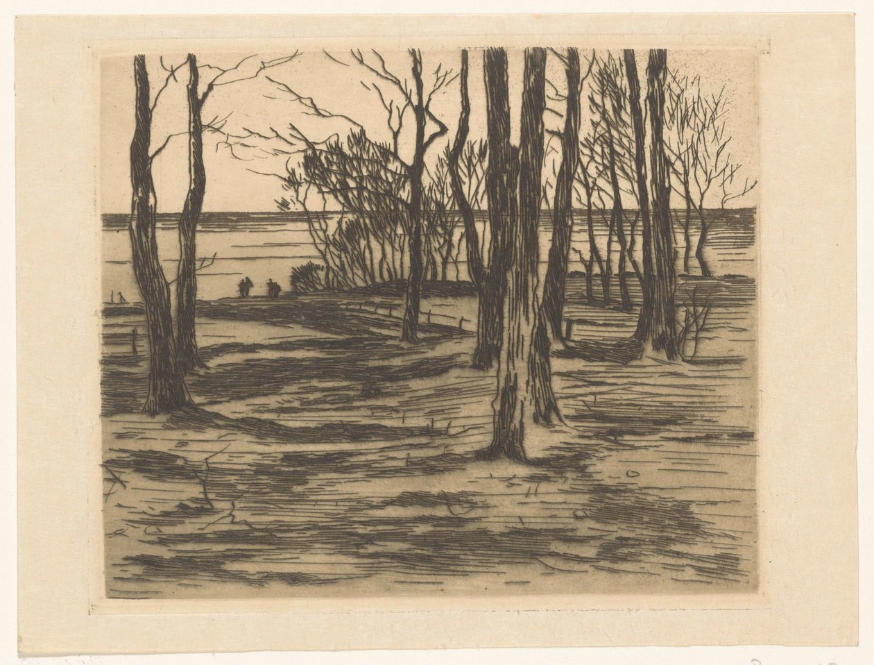 Drzewa na nabrzeżu w Valkeveen autorstwa Willem Arnoldus Witsen