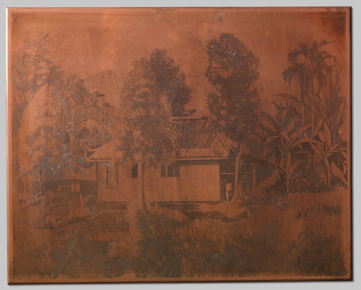 Buitenzorg, dom z wulkanem w tle autorstwa Willem Arnoldus Witsen