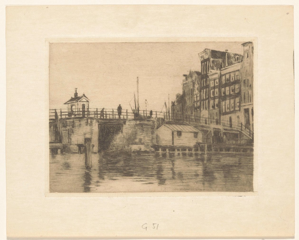Widok na Kraansluis w Amsterdamie autorstwa Willem Arnoldus Witsen
