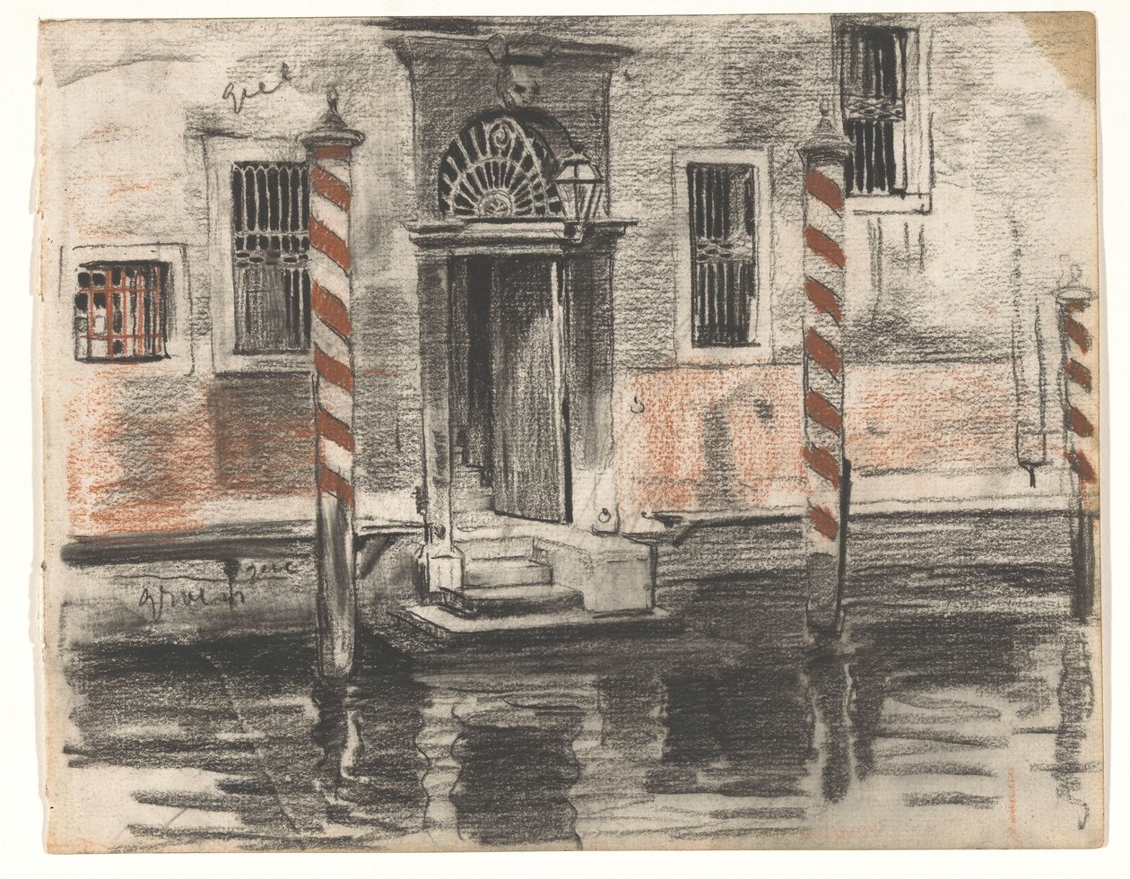 Dom nad Canale Grande w Wenecji, z kolorowymi nutami autorstwa Willem Arnoldus Witsen