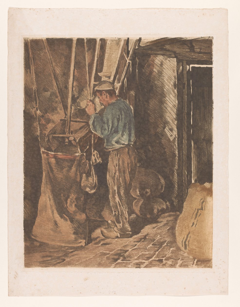 Miller z workiem mąki Miller, zamknięte drzwi (tytuł oryginalny) autorstwa Willem Arnoldus Witsen