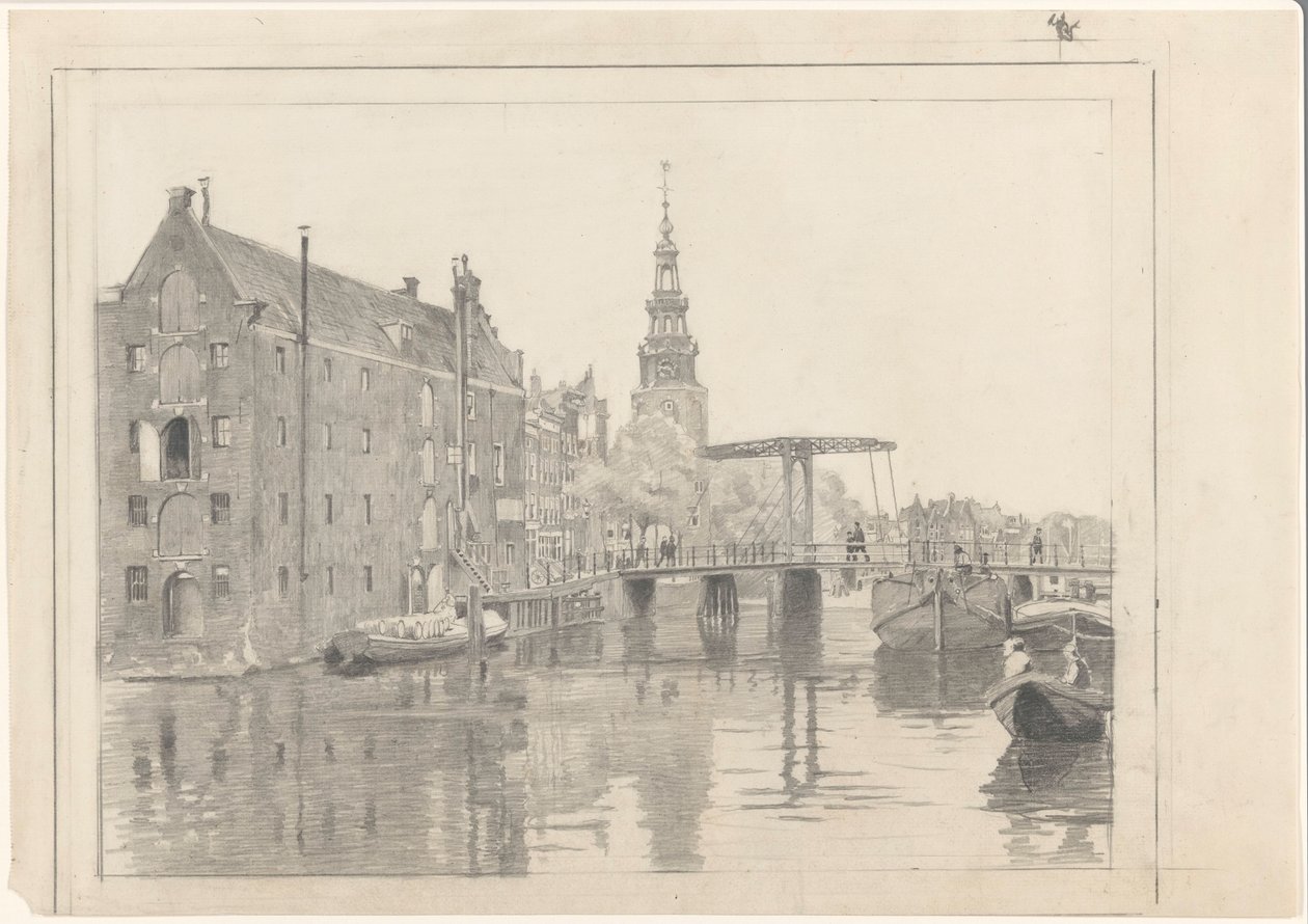 Pejzaż miejski z Montelbaanstoren autorstwa Willem Arnoldus Witsen