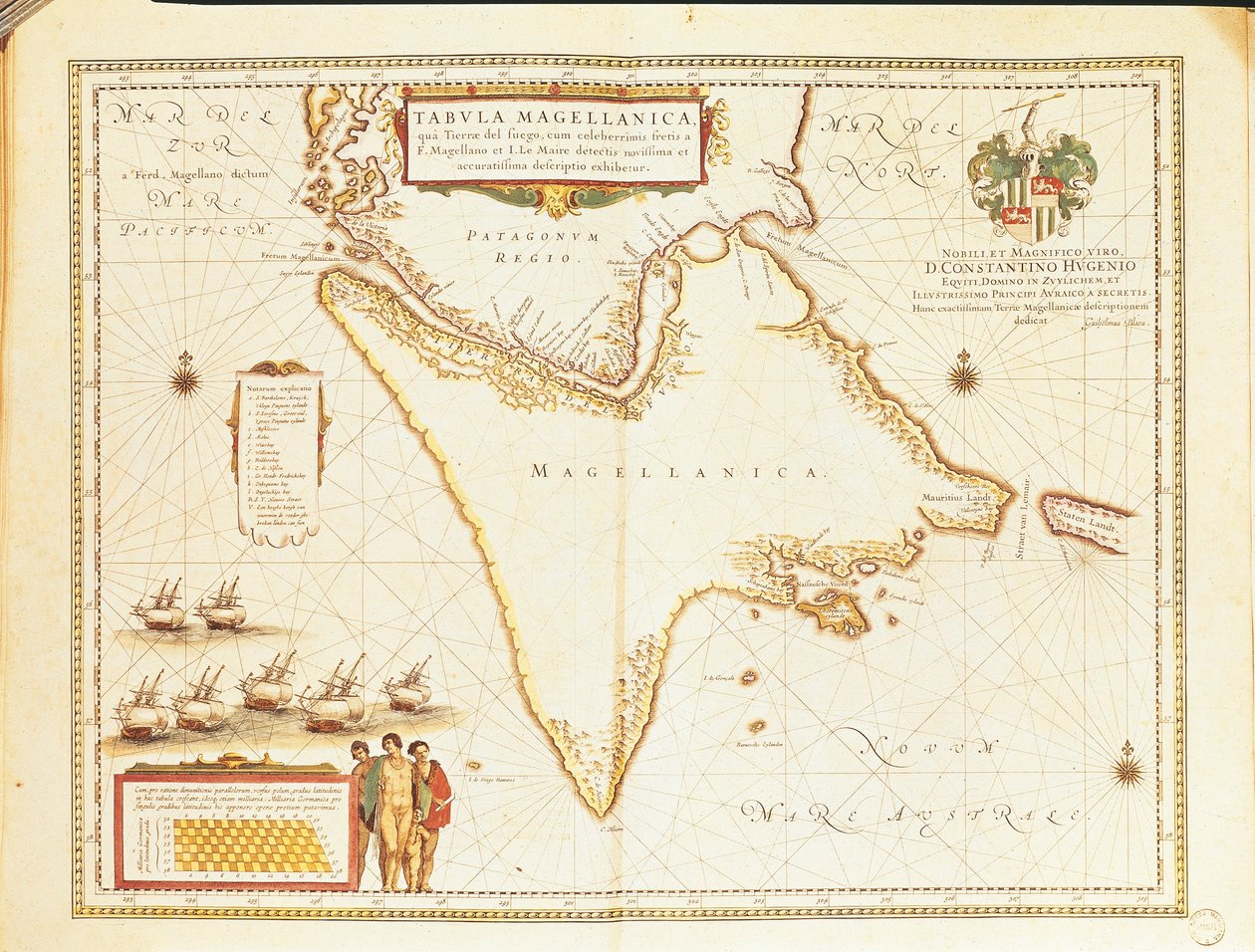 Cieśnina Magellana, z Theatrum Orbis Terrarum autorstwa Willema i Joana Blaeu autorstwa Willem and Joan  Blaeu
