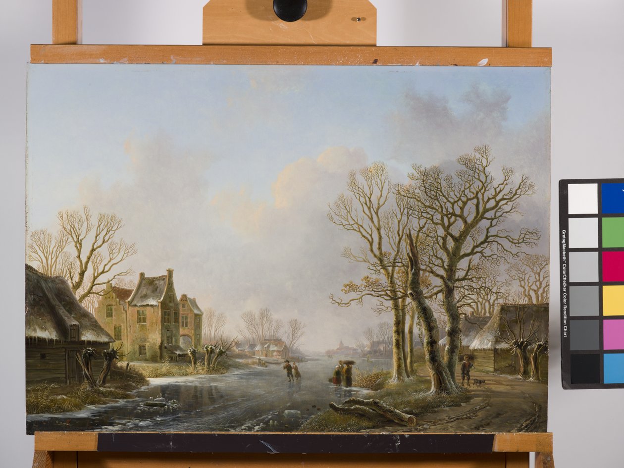 Łyżwiarze Na Zamarzniętej Rzece, Dordrecht autorstwa Willem de Klerk